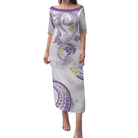 Polynesia Tribal Puletasi Lilac Plumeria Tentacles