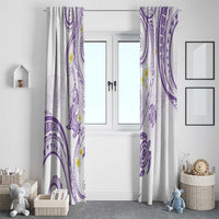 Polynesia Tribal Window Curtain Lilac Plumeria Tentacles