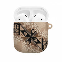 Bula Fiji Plumeria Tagimoucia Salusalu Beige AirPods Case Kaiviti Masi LT7 Beige - Polynesian Pride
