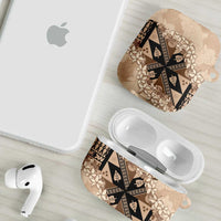 Bula Fiji Plumeria Tagimoucia Salusalu Beige AirPods Case Kaiviti Masi LT7 - Polynesian Pride