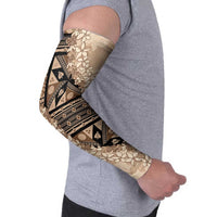 Bula Fiji Plumeria Tagimoucia Salusalu Beige Arm Sleeves Kaiviti Masi LT7 - Polynesian Pride