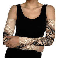 Bula Fiji Plumeria Tagimoucia Salusalu Beige Arm Sleeves Kaiviti Masi LT7 - Polynesian Pride