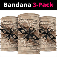 Bula Fiji Plumeria Tagimoucia Salusalu Beige Neck Gaiter Kaiviti Masi LT7 package One Size: 25*50cm Beige - Polynesian Pride