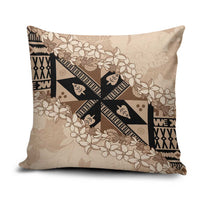 Bula Fiji Plumeria Tagimoucia Salusalu Beige Pillow Cover Kaiviti Masi LT7 Beige - Polynesian Pride
