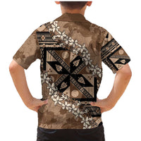 Bula Fiji Plumeria Tagimoucia Salusalu Mocha Family Matching Mermaid Dress and Hawaiian Shirt Kaiviti Masi - Polynesian Pride