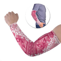 Bula Fiji Plumeria Tagimoucia Salusalu Pink Arm Sleeves Kaiviti Masi LT7 Set of 2 Pink - Polynesian Pride
