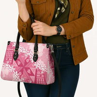 Bula Fiji Plumeria Tagimoucia Salusalu Pink Leather Bag Kaiviti Masi LT7 - Polynesian Pride