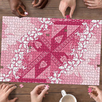 Bula Fiji Plumeria Tagimoucia Salusalu Pink Puzzle Kaiviti Masi - Polynesian Pride