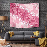Bula Fiji Plumeria Tagimoucia Salusalu Pink Tapestry Kaiviti Masi - Polynesian Pride