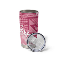 Bula Fiji Plumeria Tagimoucia Salusalu Pink Tumbler Cup Kaiviti Masi - Polynesian Pride