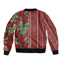 Women's Day Samoa Malu Tattoo Inspired Mix Teuila Bomber Jacket Scarlet