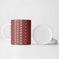 Women's Day Samoa Malu Tattoo Inspired Mix Teuila Ceramic Mug Scarlet