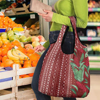 Women's Day Samoa Malu Tattoo Inspired Mix Teuila Grocery Bag Scarlet LT7 - Polynesian Pride