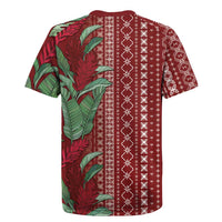 Women's Day Samoa Malu Tattoo Inspired Mix Teuila Rugby Jersey Scarlet LT7 - Polynesian Pride