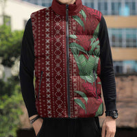 Women's Day Samoa Malu Tattoo Inspired Mix Teuila Sleeveless Puffer Jacket Scarlet LT7 - Polynesian Pride