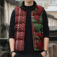Women's Day Samoa Malu Tattoo Inspired Mix Teuila Sleeveless Puffer Jacket Scarlet LT7 - Polynesian Pride
