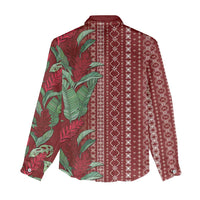 Women's Day Samoa Malu Tattoo Inspired Mix Teuila Women Casual Shirt Scarlet LT7 - Polynesian Pride