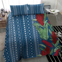 Women's Day Samoa Malu Tattoo Inspired Mix Teuila Bedding Set Royal Blue