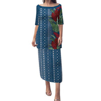 Women's Day Samoa Malu Tattoo Inspired Mix Teuila Family Matching Puletasi and Hawaiian Shirt Royal Blue
