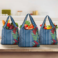 Women's Day Samoa Malu Tattoo Inspired Mix Teuila Grocery Bag Royal Blue LT7 3-pack One Size Royal Blue - Polynesian Pride