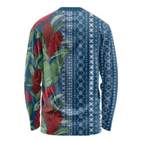 Women's Day Samoa Malu Tattoo Inspired Mix Teuila Long Sleeve Shirt Royal Blue