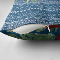 Women's Day Samoa Malu Tattoo Inspired Mix Teuila Pillow Cover Royal Blue