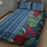 Women's Day Samoa Malu Tattoo Inspired Mix Teuila Quilt Bed Set Royal Blue LT7 - Polynesian Pride