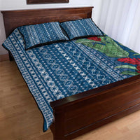 Women's Day Samoa Malu Tattoo Inspired Mix Teuila Quilt Bed Set Royal Blue LT7 - Polynesian Pride