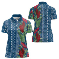 Women's Day Samoa Malu Tattoo Inspired Mix Teuila Women Polo Shirt Royal Blue LT7 - Polynesian Pride