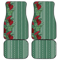 Women's Day Samoa Malu Tattoo Inspired Mix Teuila Car Mats Sage Green LT7 - Polynesian Pride