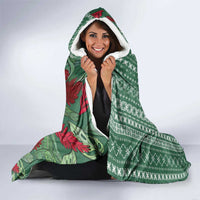 Women's Day Samoa Malu Tattoo Inspired Mix Teuila Hooded Blanket Sage Green LT7 - Polynesian Pride