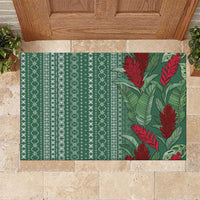 Women's Day Samoa Malu Tattoo Inspired Mix Teuila Rubber Doormat Sage Green LT7 Sage Green - Polynesian Pride