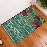 Women's Day Samoa Malu Tattoo Inspired Mix Teuila Rubber Doormat Sage Green LT7 - Polynesian Pride