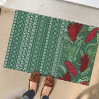 Women's Day Samoa Malu Tattoo Inspired Mix Teuila Rubber Doormat Sage Green LT7 - Polynesian Pride