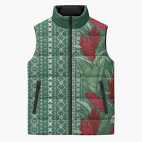 Women's Day Samoa Malu Tattoo Inspired Mix Teuila Sleeveless Puffer Jacket Sage Green LT7 Unisex Sage Green - Polynesian Pride