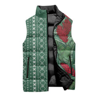 Women's Day Samoa Malu Tattoo Inspired Mix Teuila Sleeveless Puffer Jacket Sage Green LT7 - Polynesian Pride