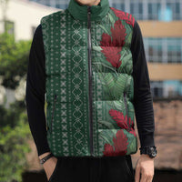 Women's Day Samoa Malu Tattoo Inspired Mix Teuila Sleeveless Puffer Jacket Sage Green LT7 - Polynesian Pride