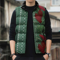 Women's Day Samoa Malu Tattoo Inspired Mix Teuila Sleeveless Puffer Jacket Sage Green LT7 - Polynesian Pride