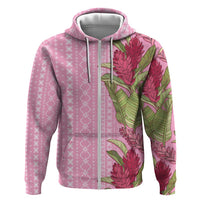 Women's Day Samoa Malu Tattoo Inspired Mix Teuila Hoodie Rose Pink LT7 Zip Hoodie Rose Pink - Polynesian Pride
