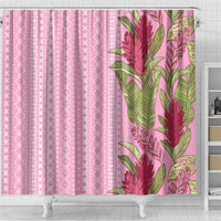 Women's Day Samoa Malu Tattoo Inspired Mix Teuila Shower Curtain Rose Pink