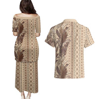 Women's Day Samoa Malu Tattoo Inspired Mix Teuila Couples Matching Puletasi and Hawaiian Shirt Vintage Tapa