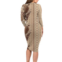 Women's Day Samoa Malu Tattoo Inspired Mix Teuila Family Matching Long Sleeve Bodycon Dress and Hawaiian Shirt Vintage Tapa LT7 - Polynesian Pride