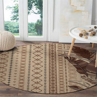 Women's Day Samoa Malu Tattoo Inspired Mix Teuila Round Carpet Vintage Tapa LT7 - Polynesian Pride