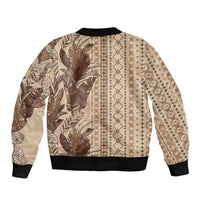 Women's Day Samoa Malu Tattoo Inspired Mix Teuila Sleeve Zip Bomber Jacket Vintage Tapa