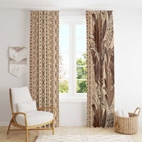 Women's Day Samoa Malu Tattoo Inspired Mix Teuila Window Curtain Vintage Tapa