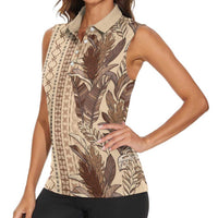 Women's Day Samoa Malu Tattoo Inspired Mix Teuila Women Sleeveless Polo Shirt Vintage Tapa