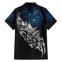 Maori Matariki Family Matching Off Shoulder Maxi Dress and Hawaiian Shirt Landscape Styled Fern - Galaxy