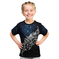 Maori Matariki Kid T Shirt Landscape Styled Fern - Galaxy