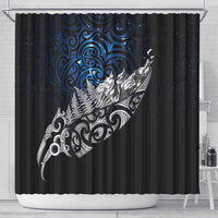 Maori Matariki Shower Curtain Landscape Styled Fern - Galaxy