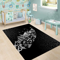 Maori Matariki Area Rug Landscape Styled Fern - Monochrome